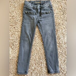 Vigoss Girls “The Jagger” Skinny Jeans – Gray Zipper Pocket, Size 6